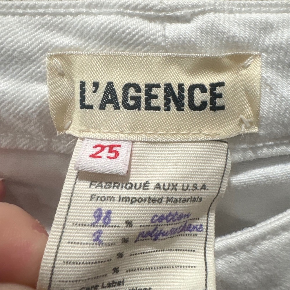 NWT L'AGENCE Elysee White Low Rise Flare Jeans Size 25 - Picture 4 of 6